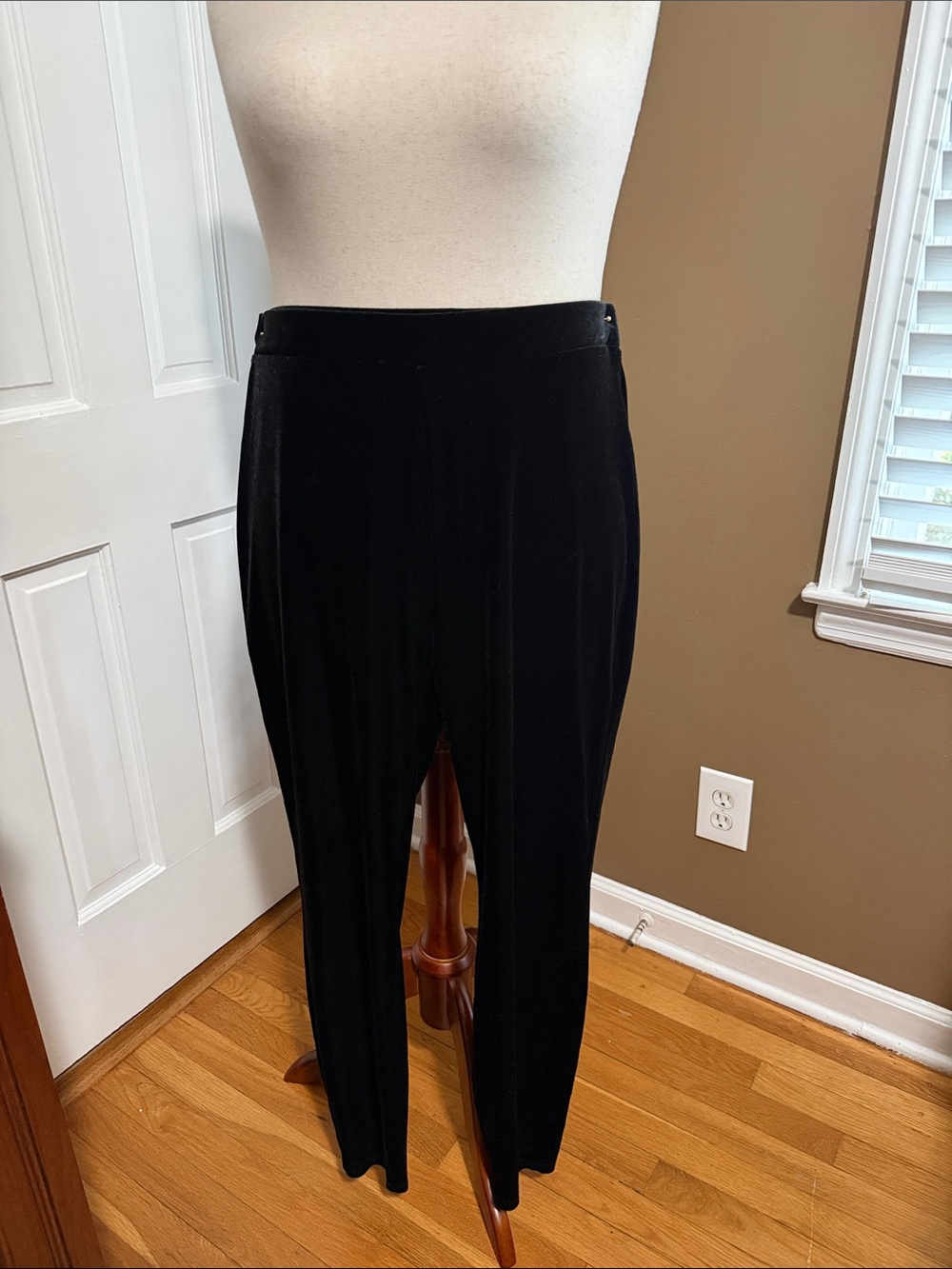 J. Crew Black Velvet Straight-Leg Leggings